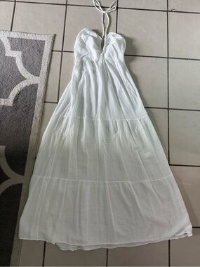 Seaspice resort wear White Halter Maxi Dress - Women's Summer Sundress Sz L NWT
